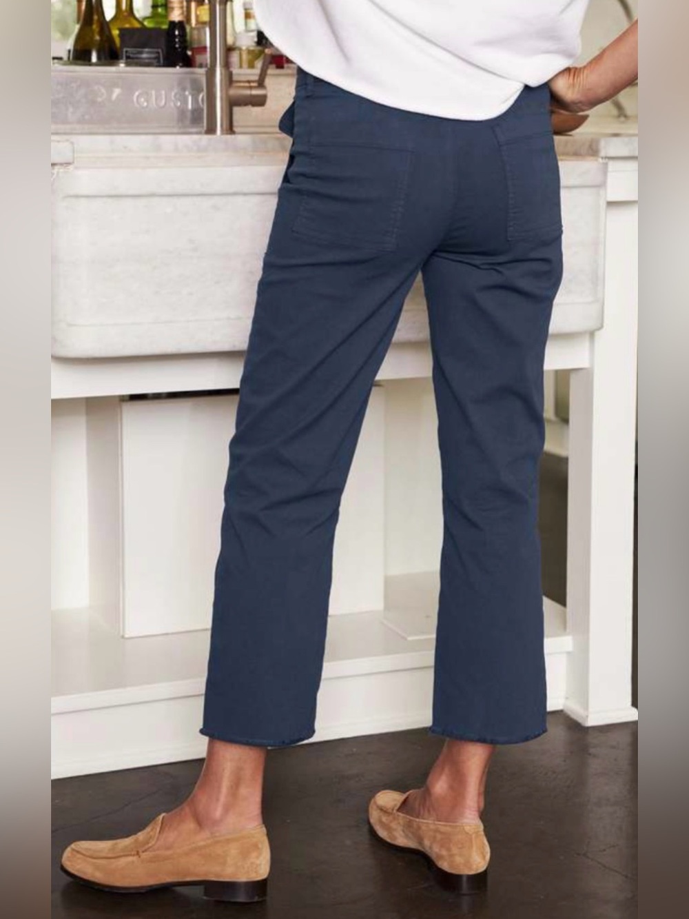 Frank & Eileen Navy Cropped Capris
